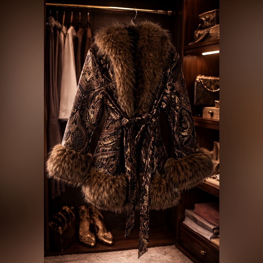 AKIRA Brown Faux Fur Coat